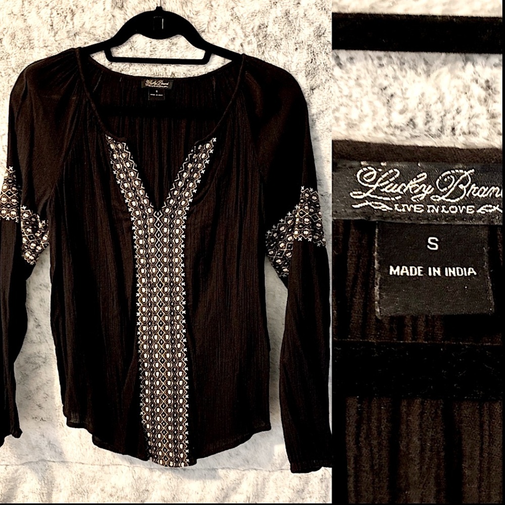 Lucky Brand Long Sleeve w/Metallic Embroidery